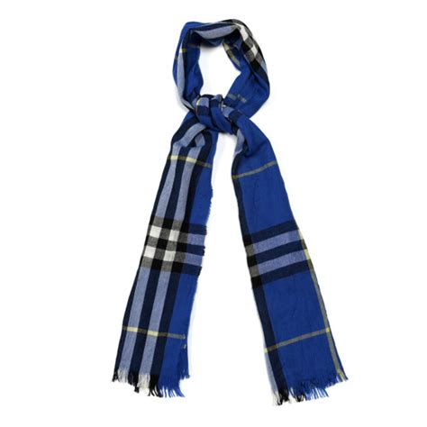 burberry cobalt blue scarf|Burberry men's blue plaid scarf.